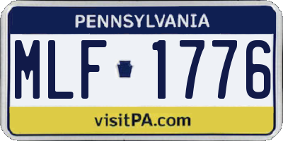 PA license plate MLF1776