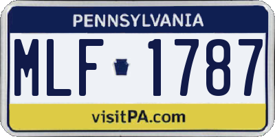 PA license plate MLF1787