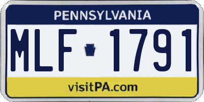 PA license plate MLF1791