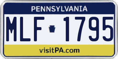 PA license plate MLF1795