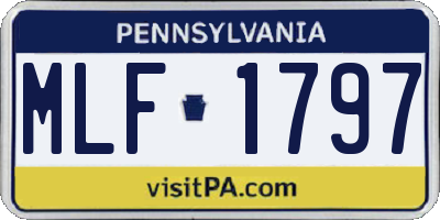 PA license plate MLF1797