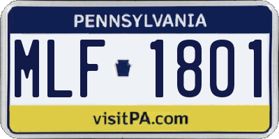 PA license plate MLF1801