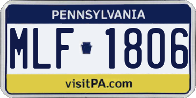 PA license plate MLF1806