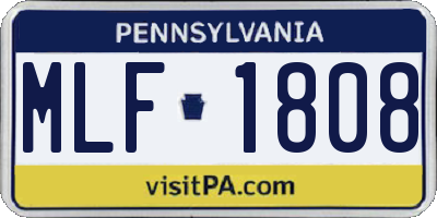 PA license plate MLF1808