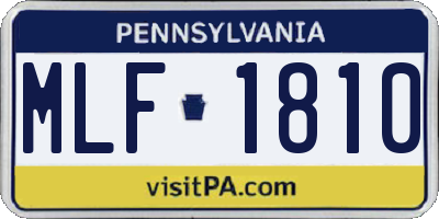 PA license plate MLF1810