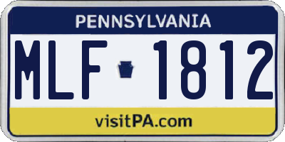 PA license plate MLF1812