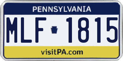 PA license plate MLF1815