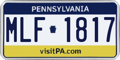PA license plate MLF1817