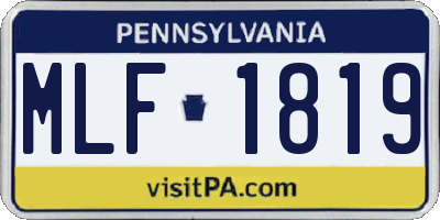 PA license plate MLF1819