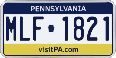 PA license plate MLF1821