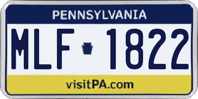 PA license plate MLF1822