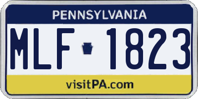 PA license plate MLF1823