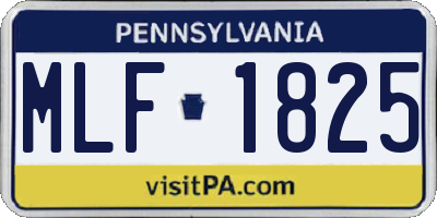 PA license plate MLF1825