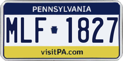 PA license plate MLF1827