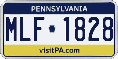 PA license plate MLF1828