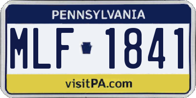 PA license plate MLF1841