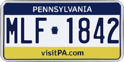 PA license plate MLF1842
