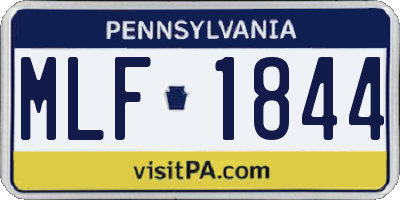 PA license plate MLF1844