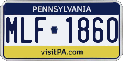 PA license plate MLF1860