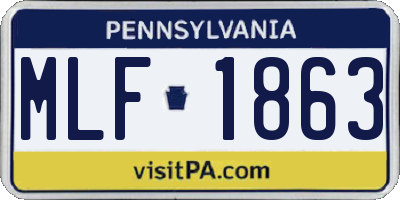 PA license plate MLF1863