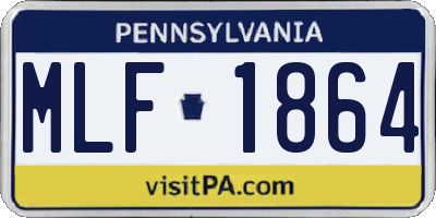 PA license plate MLF1864