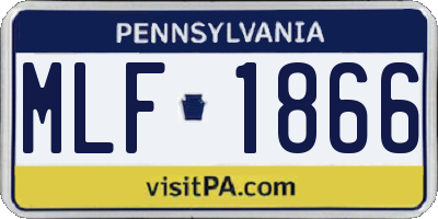 PA license plate MLF1866