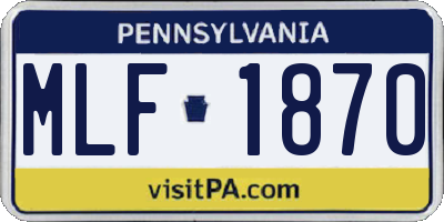 PA license plate MLF1870