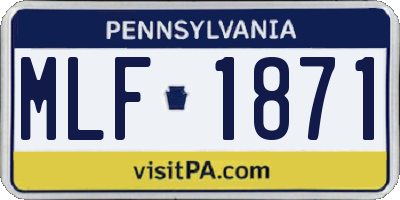 PA license plate MLF1871