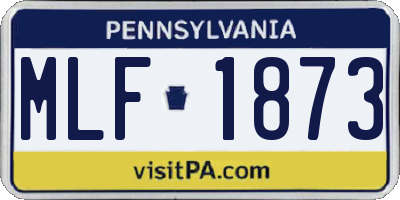PA license plate MLF1873