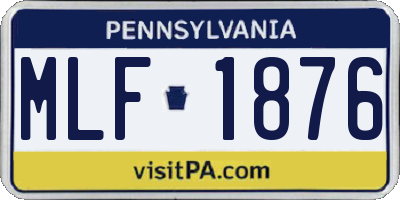 PA license plate MLF1876