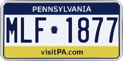 PA license plate MLF1877