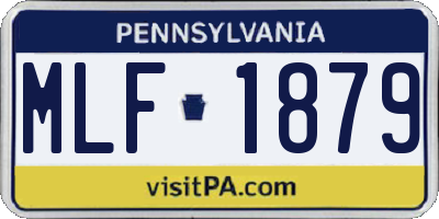 PA license plate MLF1879
