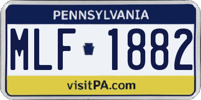 PA license plate MLF1882