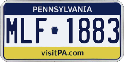 PA license plate MLF1883