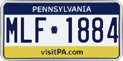 PA license plate MLF1884