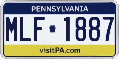 PA license plate MLF1887