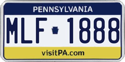 PA license plate MLF1888