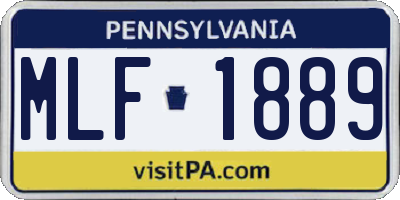 PA license plate MLF1889