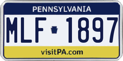 PA license plate MLF1897