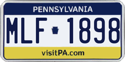 PA license plate MLF1898