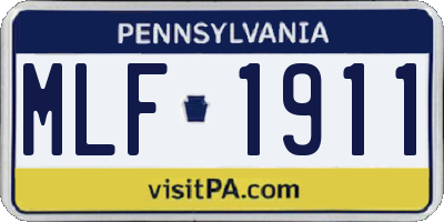 PA license plate MLF1911