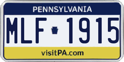 PA license plate MLF1915