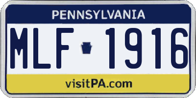 PA license plate MLF1916