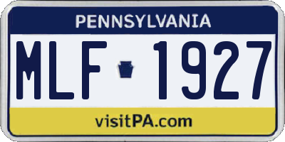 PA license plate MLF1927