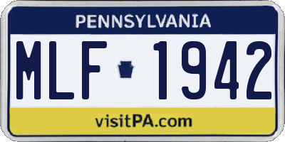PA license plate MLF1942