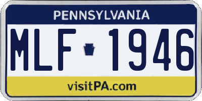 PA license plate MLF1946