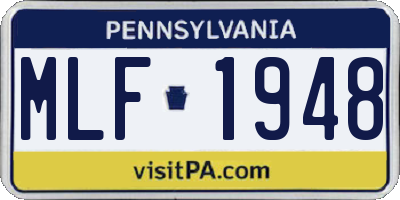 PA license plate MLF1948