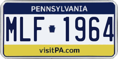 PA license plate MLF1964
