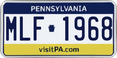PA license plate MLF1968