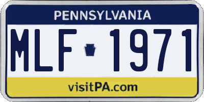 PA license plate MLF1971